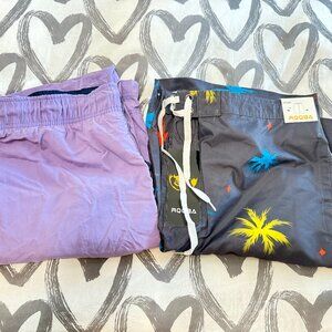 2 of Men's Swimming Trunks Polo Ralph Laurent Rqqba Purple Black Sz.M